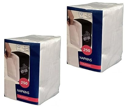 Lot de 2 serviettes en cellulose - Pliées en 1/8 - Blanc - 12 x 8,5 cm - Pour bistro - Dîner - Food Gastro - Gastronomie - Compatible avec les distributeurs Cabanaz