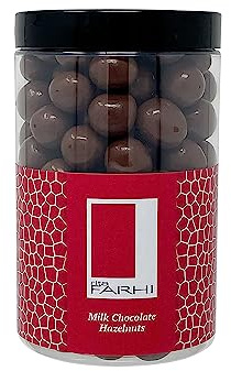 Rita Farhi Milk Chocolate Coated Hazelnuts in a Luxury Gift Jar 285g - New Palm Oil Free Recipe