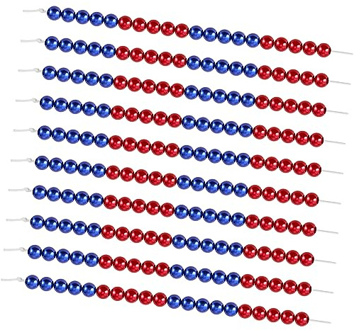 Geosar 10 Stück Grundschüler Rechenkette mit 20 Perlen für 1. Klasse Mädchen Junge Rechenperlen Einschulung Geschenk Schultüte Füllung Schulanfang Erster Schultag Mathe Rechenhilfe(Rot und Blau)
