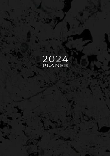 2024 Planer: A4 Buchkalender mit Uhrzeit 30 Minuten Takt | 8 – 17 Uhr Vertikal Montag – Sonntag | 1 Woche auf 2 Seiten mit Zeit Wochenplan | ... Terminplan | Reservierungsbuch | Schwarz