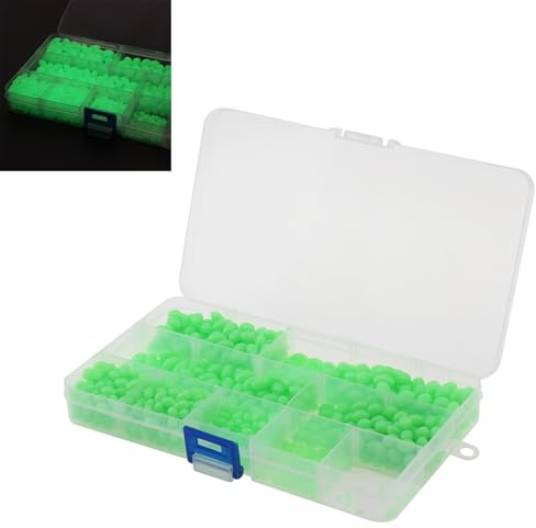 OriGlam 900 perline da pesca luminose, ovali in plastica, perline da pesca a forma di uovo, accessori per attrezzatura da pesca, strumenti galleggianti
