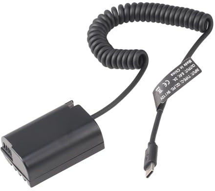 FOTGA USB 3.1 Typ-C auf DMW-BLK22 Dummy Batterie DMW-DCC17 Decodiertes Dummy Akku DC Koppler Netzteil Adapter Kabel Federkabel für Panasonic Lumix S5 DC-S5 DC-S5K S5GK G9 GH5M2 GH5 Mark II GH6 Kamera