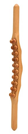 Honiwu Gua Sha Stick, 45cm/17.72in Body Gua Sha, Wooden Roller Stick Massager, 20 Beads Wooden Massage Tool for Back, Belly, Shoulder