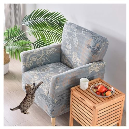AQIGR Sesselbezug Stretch Sesselhusse, Sofaüberzug Clubsessel Sessel Bezug Cocktailsessel Armchair Sesselhussen mit Armlehne Hussen für Sessel für Eine Einfache Reinigung(C6)