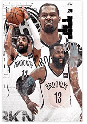 James Harden, Kevin Durant und Kyrie Irving Poster Basketball Poster Leinwand Poster Schlafzimmer Dekor Sport Landschaft Büro Zimmer Dekor Geschenk ungerahmt 20 x 30 cm