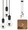 SSC-LUXon PARU Hängeleuchte 3-flammig Retro - Industrial Style Pendellampe mit Textilkabel inkl. Globe Spiegel E27 LED Lampen