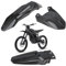 Motorrad Schutzblech Vorne und Hinten,Dreiteiliger Satz Vorne und Hinten Motorrad Kotfluegel für Talaria Sting MX3 MX4-Kohlefaser Muster