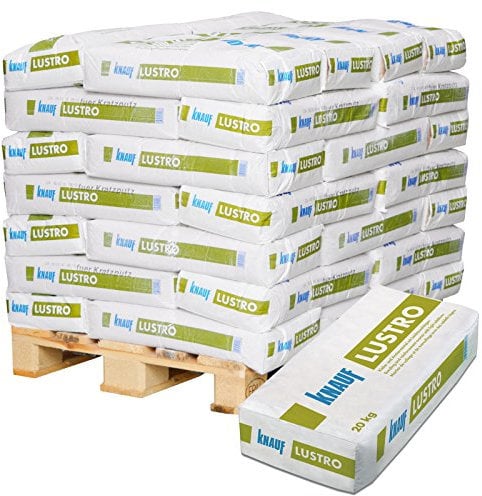Knauf LUSTRO - Malta in microfibra, 20 kg, 1,2 mm, 42 sacchi da 20 kg