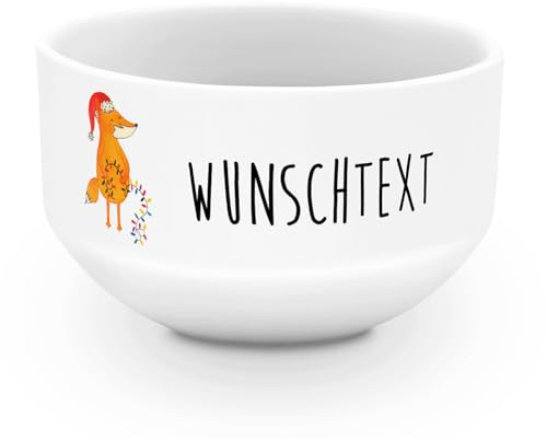 Mr. & Mrs. Panda Schüssel mit Namen Fuchs Weihnachten - Personalisierte Geschenke, Suppenschüssel, Geschenk, Winter, Füchse, Frühstücksschale, Name, Müslischüssel, Nikolaus, Müslischale, Heiligabend
