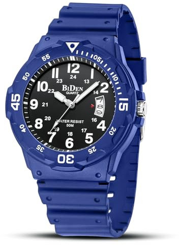 HANPOSH Herren Uhr Uhren Herren Männer Analog Quarzuhr 30M wasserdichte Armbanduhren mit Datum Casual Designer Uhr für Männer Silikon Armband