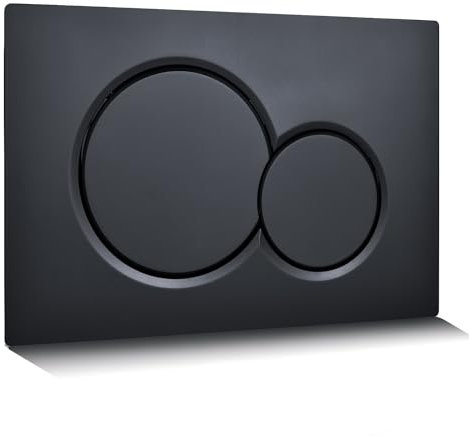 PuritySage Wandhängende WC-Wassertank-Spülplatte, Design für Geberit Sigma01-115.770.DW.5, einfache Installation, Doppelspül-Stellantrieb, Kunststoff-Design, WC-Teile, Mattschwarz