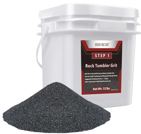 12 lbs Rock Tumbler Grit for Step 1 Tumbling Stones, Tumbler Media Grit,Rock Polishing Grit Media, Works with Any Rock Tumbler, Rock Polisher, Stone Polisher,COARSE 60/90 Silicon Carbide Grit