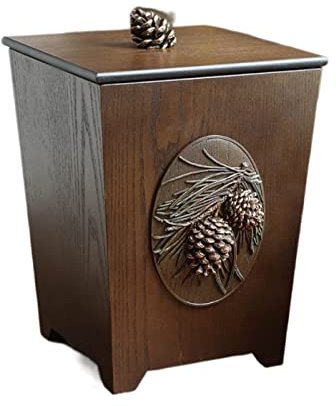 OUYUE Poubelle Cuisine Poubelle avec Couvercle Poubelle avec Baril Intérieur Étanche Poubelle en Bois Bureau Corbeille à Papier Chambre(B)