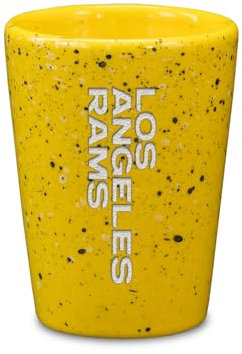 Rico Industries NFL Football Los Angeles Rams Keramik-Schnapsglas für Fans, Lasergravur in Team-Farbe, Einzelschnapsglas, 57 ml