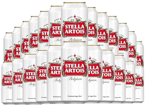 Stella Artois Premium Belgian Style Lager | 568ml pint cans | Beer Case | Pack of 24