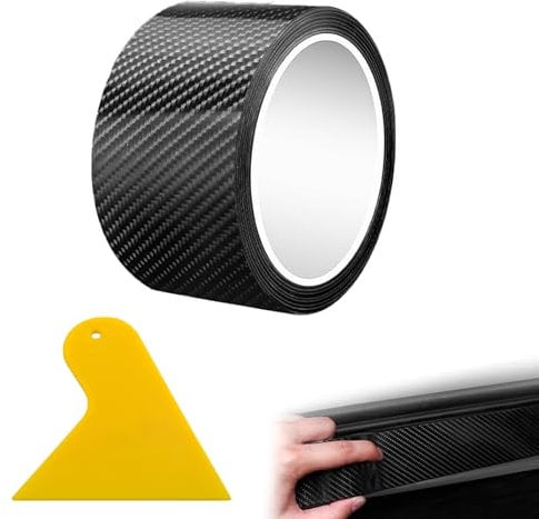 Carbon Film Car, 10 cm x 6 m, Car Sticker Suitable for Car Edge Protection, Door Sill Protection, Car Film, Car Film, Black Gloss, Sticker Car, Most Car Paint Protection Films (Matte Black)