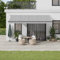 Homgoday Tenda da sole retrattile manuale, tenda da sole per balcone, tenda da sole con braccio snodato, protezione solare, altezza e angolo regolabile, antracite e bianco, 500 x 300 cm