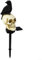 Totenkopf-Solarleuchten für den Außenbereich, Garten, Krähe, Halloween-Ornamente, wasserdicht, solarbetriebene LED-Pfahl-Lichter, Halloween-Dekorationen, Skelett-Statue (nach links schauen)