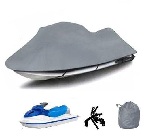 Housse pour Jet Ski Durable Etanche Tissu Oxford 210D BâChe de Jet Ski Housse étanche Poussière Protection Anti-UV Contre Soleil Stockage from 136-145 Jet Ski(Gray)