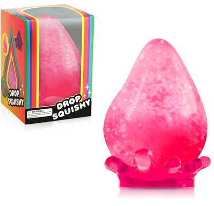 Rosa Antistressball Kinder Erwachsene, Water Drop Squeeze Squishy Anti Stress Bälle, Stressbälle Fidget Toy Stressabbau, Antistress Quetschball Sensorische Stressball (Pink, 1)
