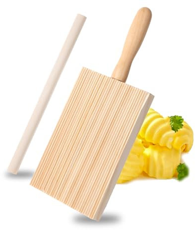 Gnocchi Brett, Nudelbrett für Gnocchi, Spätzlebrett Gnocchi Brett Holz mit 1 Stick, Pasta Brett für Küche, Gnocchi Abstreifer Nudel Werkzeug für Einfache Herstellung Authentischer Hausgemachter Nudeln