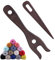 Alovez 2 Stück Strickgabel, Holzschnur Strickgabel, Handgefertigte Strickgabel, Kinder DIY Strickarmband Halskette Webwerkzeug für kreative Flecht- und Strickarbeiten