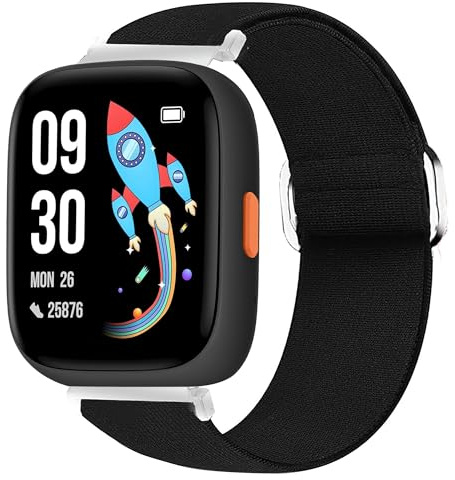 Blueshaweu Einstellbare Stoffarmbänder (22mm) für BIGGERFIVE Kinder-Smartwatch - Superweich, Dehnbar mit hoher Elastizität - Kompatibel mit BIGGERFIVE Brave und Brave2 Smartwatch