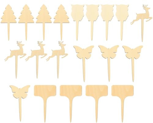 Yardwe Y Anlage Etiketten 20pcs Holz Anlage Marker Platz Hirsch Eule Baum Formen Für