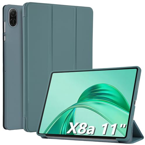 WD&CD Case Compatible with Honor Pad X8a 11'', Ultra Slim Smart Leather Cover with Stand Function Compatible with Honor Pad X8a 11 Tablet, Dark Green