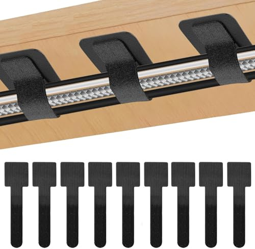 Solivive Lot de 100 Sangles Autocollantes pour rangement des câbles sous le bureau,Bandes Réutilisables Cable Management, Adhésif Fort, TV et PC | Accessoire Bureau pour Range Câble, Blanc