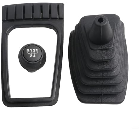 Schaltknopf Set mit Schaltmanschette und Rahmen 3-teilig aus ABS in Schwarz OE 191711115 191863216 kompatibel für Golf MK2 II und für Jetta MK2 II einfache Montage verschleißfest