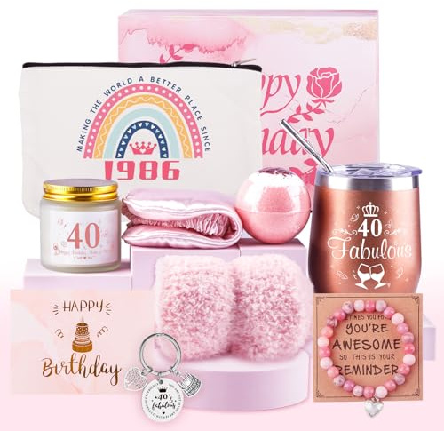 Belillpipi 40 Geburtstag Frauen, Geschenk 40 Geburtstag Frauen, Geschenke für Frauen, Geburtstagsgeschenk für Freundin, Mama, Schwester, Kollegin, Beste Freundin Geburtstag Geschenkset