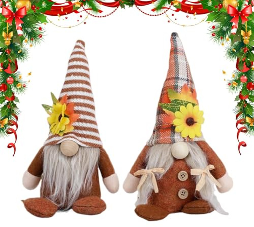Herbst Deko Gnom Für Zuhause - Handgemachte Festival Puppe Gesichtslos,Plüsch Zwerge Ernte-Figuren | Innendekor Zimmer Kamin Etagere Tablett Schreibtisch