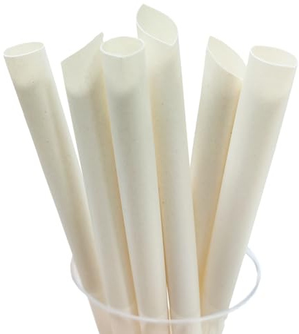 200 Largo Cannucce in Fibra di Bambù, 12 mm Biodegradabili Cannuccia in Bambù con Bubble Tea, Cannucce Usa e Getta con Grande Apertura, Jumbo, Frappè e Frullati