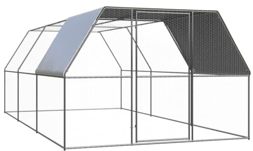 Massbinet Outdoor Hühnerkäfig Freilaufgehege 3x6x2 m Verzinkter Stahl