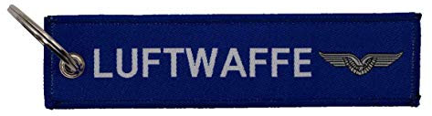 Café Viereck Schlüsselanhänger mit Öse und Ring – 12 cm x 3 cm (Luftwaffe)