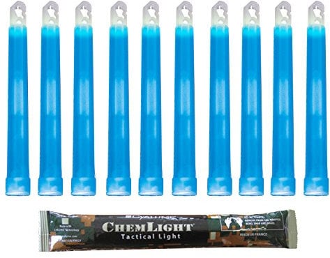 Cyalume Leuchtstab 15 cm, Original Militärische ChemLight Lightsticks In Blau (10-er Pack), Hohe Brenndauer Von 8 Stunden, 100% Konform Mit Den NATO-Spezifikationen