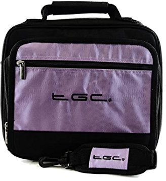 Logik L9SPDVD16 Portable DVD Player Twin Compartment Case Bag by TGC ® (Electric Purple & Black)