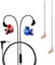 BASN Professional in Ear Monitor Headphones for Singers Drummers Musicians with MMCX Connector IEM Earphones (Lux Clear Red Blue)