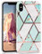 Imikoko iPhone X Case, iPhone Xs Phone Cover,Bling Glitter Sparkle Marble Rose Gold Splice Design Glossy TPU Soft Rubber Silicone Case for iPhone X/Xs 5.8 Inch - White Green
