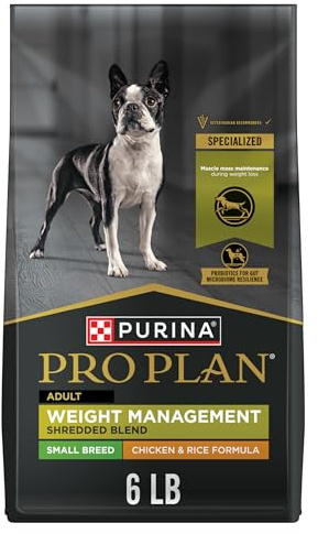 Purina Pro Plan Small Breed Weight Management Dry Dog Food, Shredded Blend Chicken and Rice Formula - 6 lb. Bag