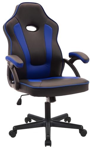 Play haha.Ergonomic high back seat with breathable mesh insert padded armrests tilt adjustment durable base lumbar support PU leather surface for gaming home or office use