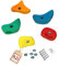 h2i Klettergriffe Kinder & Erwachsene | Klettersteine inkl. Befestigungsmaterial | Bunte Bouldergriffe für Spielturm & Kletterwand | Kletterwand Griffe für Indoor & Outdoor | 5 Stück (mittel)