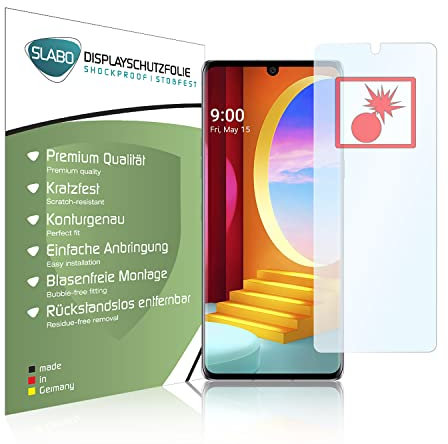 Slabo 2 x Protector de Pantalla blindado Compatible con LG Velvet (4G | 5G) Shockproof A Prueba de Golpes