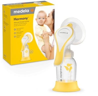 Tire-lait manuel Medela Harmony, design Suisse compact avec protections PersonaFit Flex et technologie 2-Phase Expression Medela