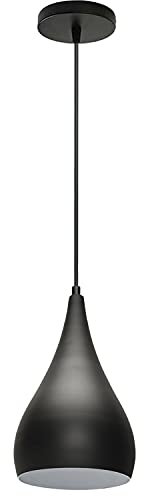 DC Voltage Modern Ceiling Pendant - E27 Hanging Adjustable Light Fitting for Living Room & Kitchen, Metal Teardrop Shape Light Shade