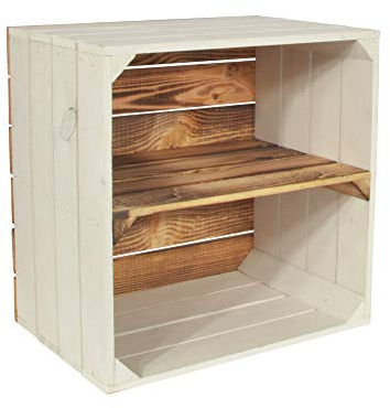 CHICCIE Weinregal Wino aus Holz - Greta Geflammt 1x Regal Holzkiste