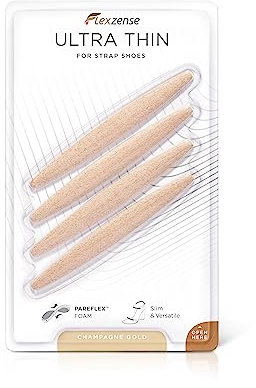 FLEXZENSE Ultra Thin | Schützt vor jeglichen reizenden Nähten, Riemen und Schnürsenkeln | 4 Stück (Champagner Gold)