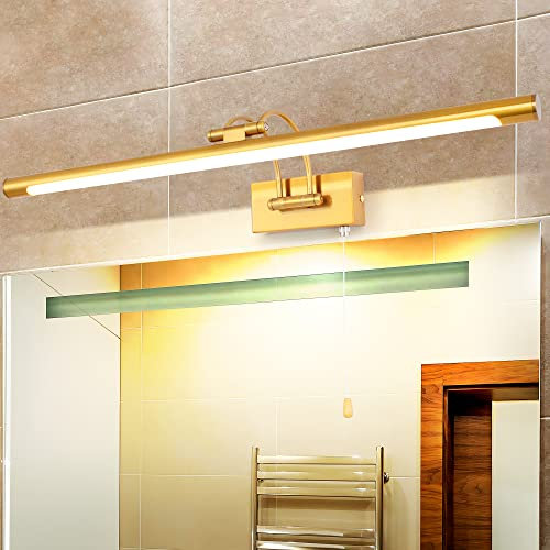 TYhogar LED Badezimmer Spiegel Lampen Wandleuchte Bilderleuchte Nachttischleuchten Mit Schwenkbarem Lampenkopf Zugschalter Wandleuchter Beleuchtung Fixture, 60cm 12W IP44 Wandbeleuchtung Leselampen