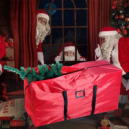 Custodia Porta Albero di Natale, Sacco per Albero Artificiale fino a 210 cm, Borsa in Tessuto Oxford 600D Impermeabile e Antipolvere, Rosso